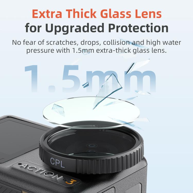 aMagisn Filter For DJI Action 5 Pro / 4 / 3, Spec: ND8+16+32+CPL