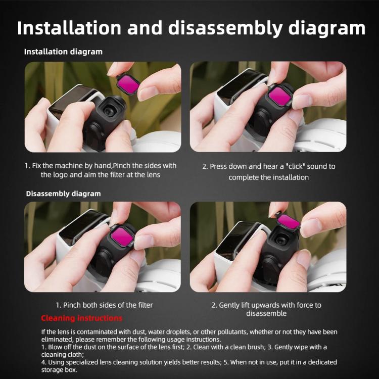 For DJI Flip BRDRC Lens Filters Protective Lens Accessories, Style: ND16