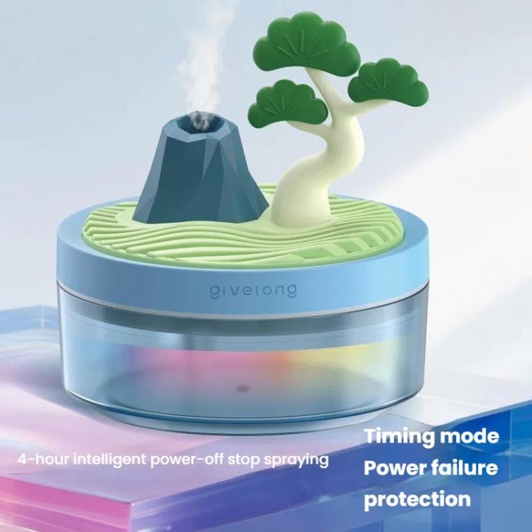Givelong Mini Portable Landscape Humidifier Plant Pot Hydrator Mister USB Car Spray Aromatherapy Diffuser(Coconut Tree)