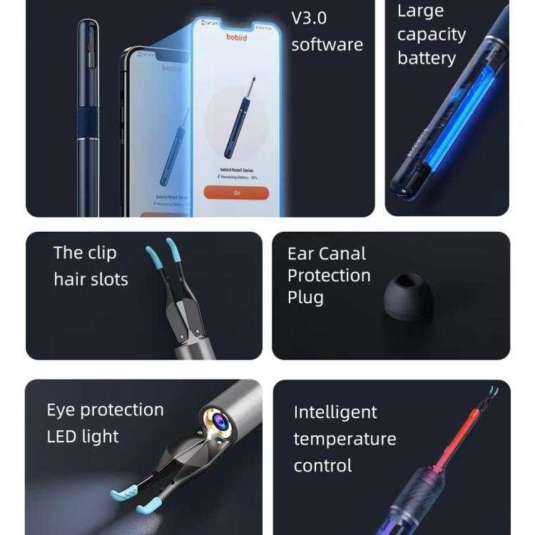 Bebird Note5 Pro Visual Ear Scoop Ear Picking Tool Cleaning Set(Sky Blue)
