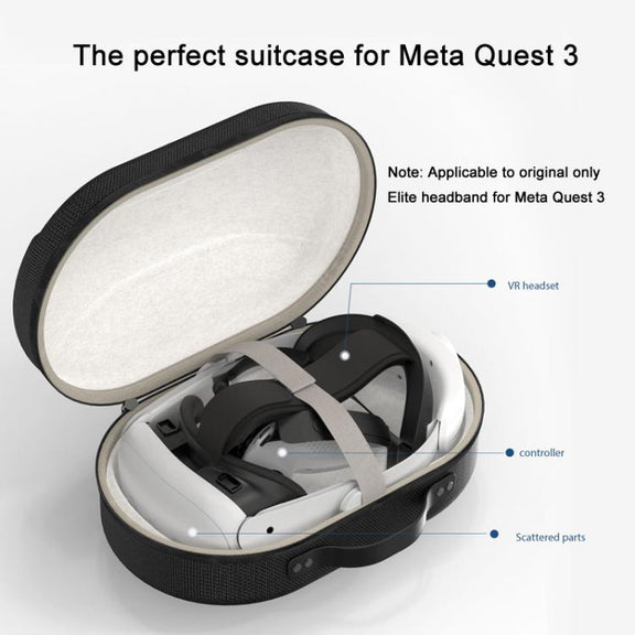 For Meta Quest 3 VR Glasses Storage Case EVA Anti-Pressure Hard Shell Storage Bag(Light Gray)