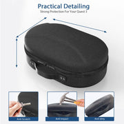 For Meta Quest 3 VR Glasses Storage Case EVA Anti-Pressure Hard Shell Storage Bag(Light Gray)
