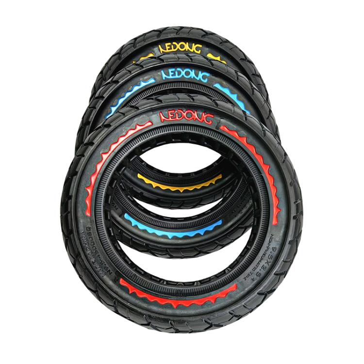 9.5 Inch Electrical Scooter Pneumatic Free Tires 9.5 x 2.50 Off-Road Skeleton Solid Tire, Color: Black