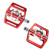 RACEWORK M215 Bicycle Lock Pedal To Flat Pedal Aluminum Alloy SPD Clipless Pedal(Red)