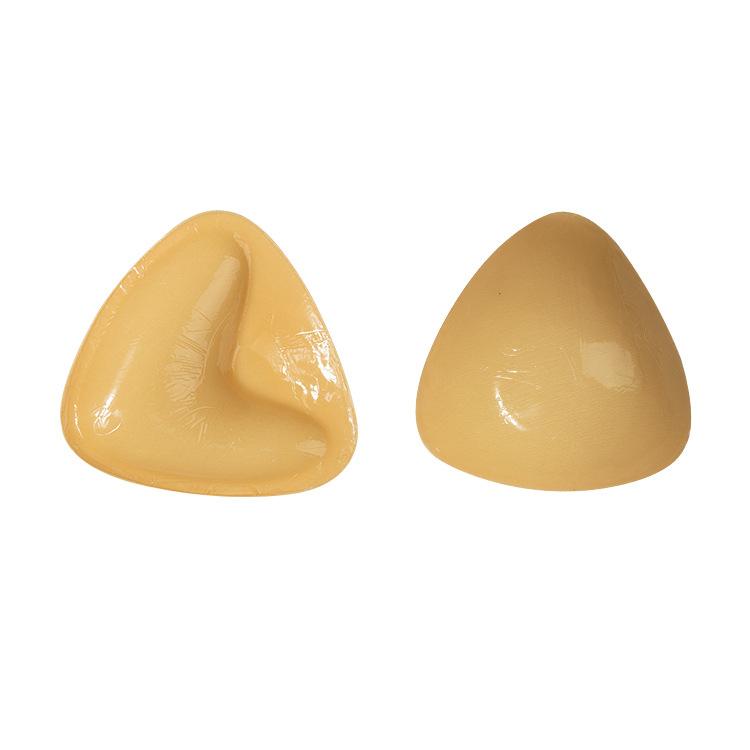 Double-Sided Silicone Thickened Inserts Gather Triangle Breast Pads, Size: M/B(Medium Skin Color With Orange Box)
