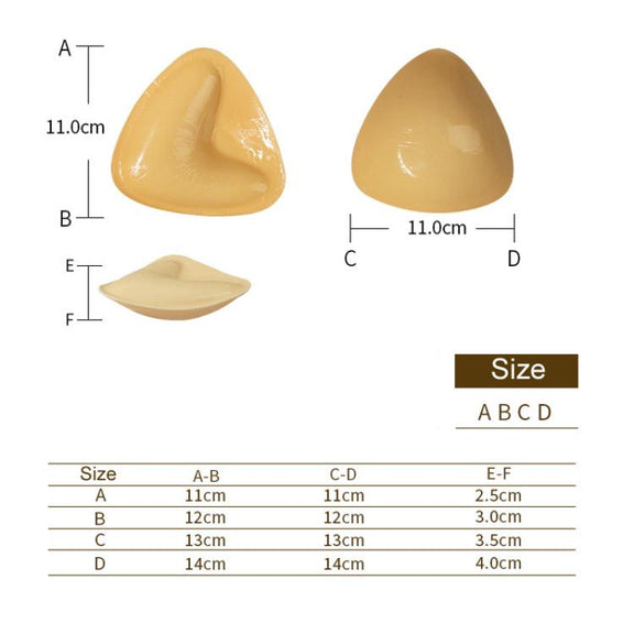 Double-Sided Silicone Thickened Inserts Gather Triangle Breast Pads, Size: M/B(Medium Skin Color With Orange Box)