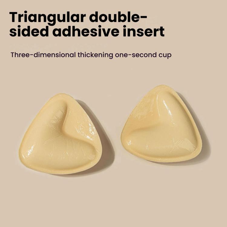 Double-Sided Silicone Thickened Inserts Gather Triangle Breast Pads, Size: L/C(Brown Skin With Orange Box)