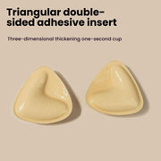 Double-Sided Silicone Thickened Inserts Gather Triangle Breast Pads, Size: XL/D(Medium Skin Color With Orange Box)