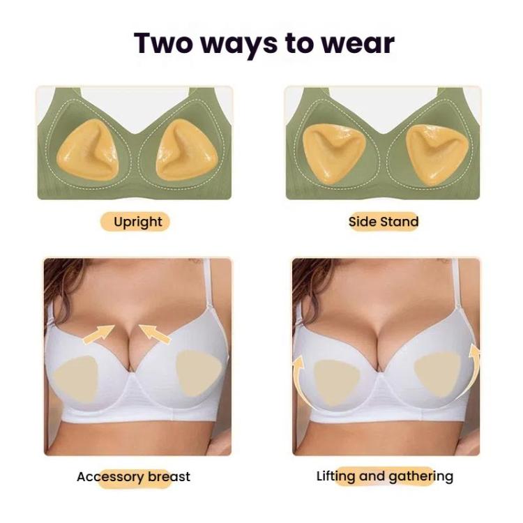 Double-Sided Silicone Thickened Inserts Gather Triangle Breast Pads, Size: M/B(Brown Skin With Orange Box)