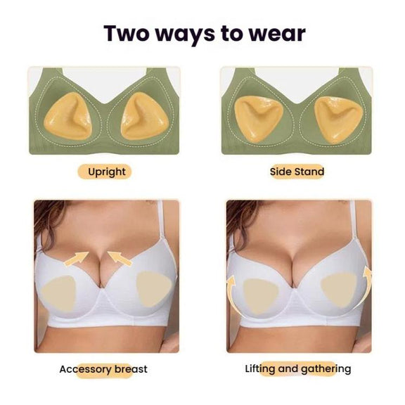 Double-Sided Silicone Thickened Inserts Gather Triangle Breast Pads, Size: M/B(Brown Skin With Orange Box)