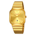 SKMEI 9361 Steel Strap Textured Dial Watch Business Casual Square Quartz Watch, Style: Gold Case Gold Dial - free shipping - PMC TechLife - Order now!