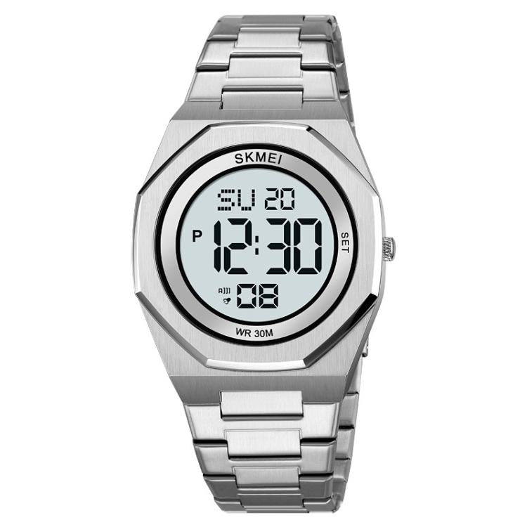 SKMEI 2479 Men Business Casual Multi-Function Chronograph Electronic Watch(Silver)
