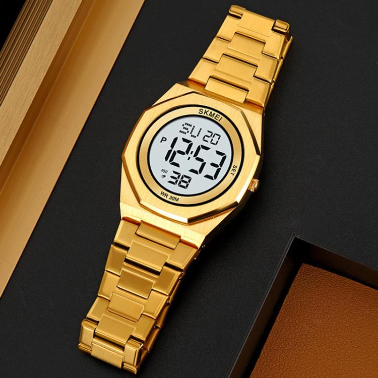 SKMEI 2479 Men Business Casual Multi-Function Chronograph Electronic Watch(Gold)