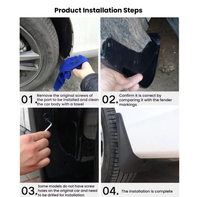 For 2015-2023 Volvo XC90 Car Tire Soft Rubber Mudguard(Black)