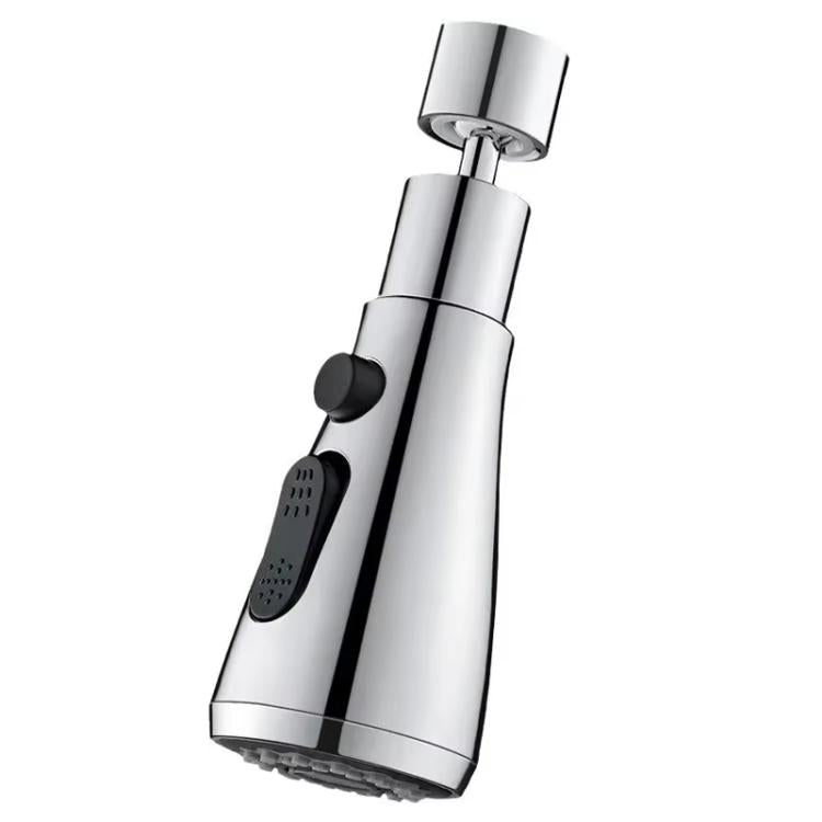 Kitchen Universal Faucet Extender Sink Connector Spout Swivel Faucet Splash Guard(Silver)