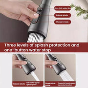 Kitchen Universal Faucet Extender Sink Connector Spout Swivel Faucet Splash Guard(Black)