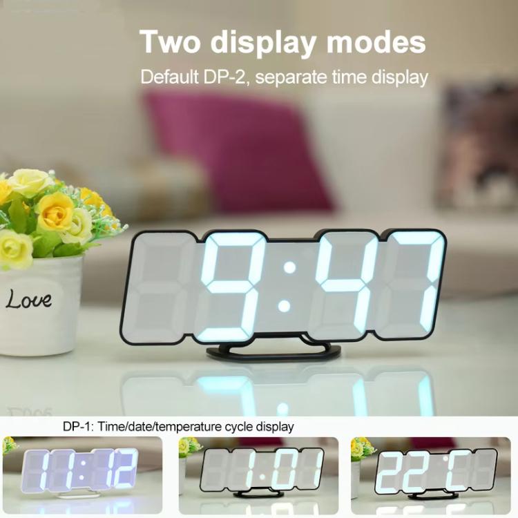 RGB Color Changing 3D Digital Clock With Voice Control, Adjustable Brightness, Temperature Display & Remote, Spec: Upgraded Humidity Black