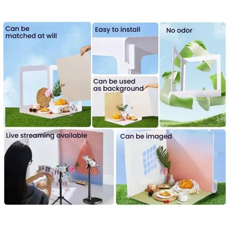 19pcs /Set 3D Shooting Background Board Live Broadcast Product Photography Props, Size: 47cm