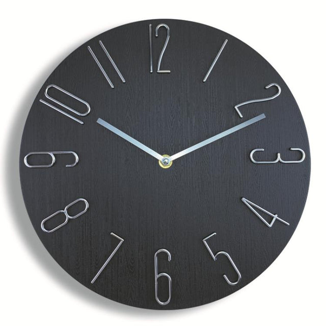 12 Inch Frameless Minimalist Wall Clock Silent Modern Quartz Clock for Living Room, Bedroom, Kitchen, Color: Black