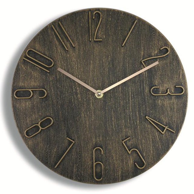 12 Inch Frameless Minimalist Wall Clock Silent Modern Quartz Clock for Living Room, Bedroom, Kitchen, Color: Gold Bronze