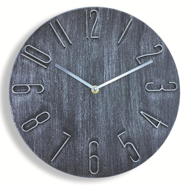 12 Inch Frameless Minimalist Wall Clock Silent Modern Quartz Clock for Living Room, Bedroom, Kitchen, Color: Retro Silver