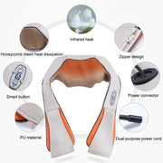 Car Household Massage Shawl Heated Shoulder And Cervical Massager EU Plug(Black)