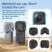 aMagisn Body Case+Lens Cap For Insta360 X5 Action Camera Protective Accessories Gray