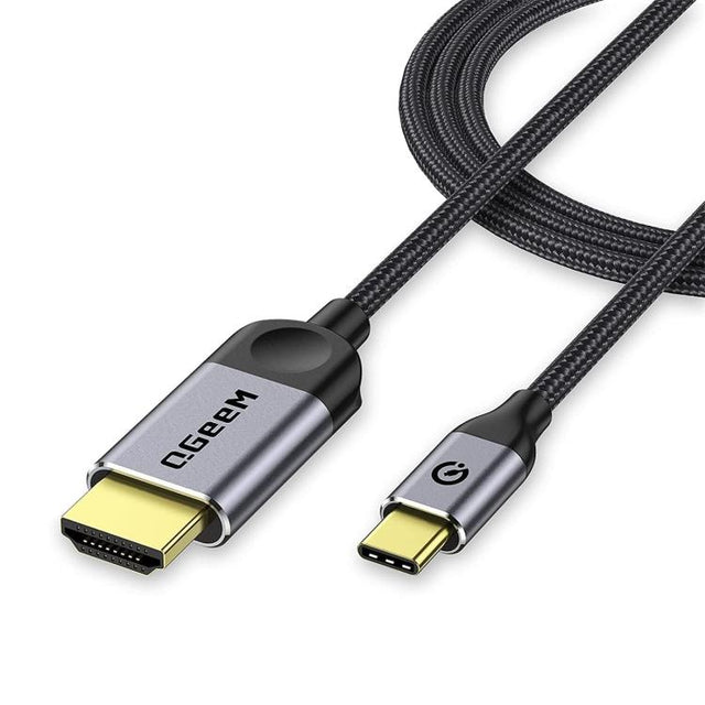 QGeeM USB-C/Type-C To HDMI Cable 4K 30Hz For Screen Mirroring & Extended Display, Cable Length: 1.8m