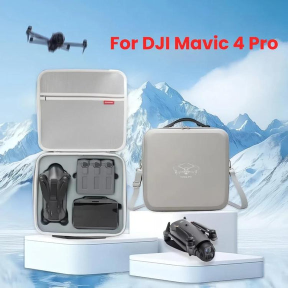 For DJI Mavic 4 Pro Fly More Combo / Creator Combo Carrying Case Durable PU Crossbody Shoulder Bag(Black)