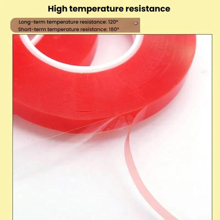 5rolls 0.2mm Thick Acrylic Polyester PET Double Sided Adhesive Tape, 10m/roll, Width: 8mm