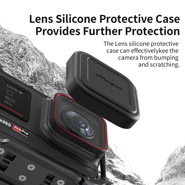 For Insta360 Ace Pro 2 / Ace Pro Camera AMagisn Quick Release Metal Cage Horizontal & Vertical Shooting Protective Frame(Charcoal Metallic)