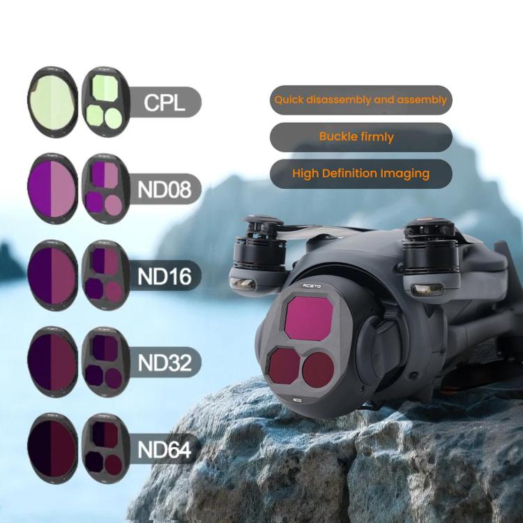 For DJI Mavic 4 Pro RCSTQ Lens Filter, Style: ND8/PL