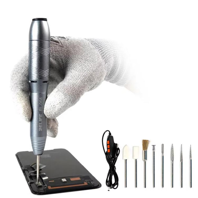 RELIFE RL-068 Speed-adjustable Handheld Grinding Pen Rust Removal Polishing Motherboard Repair Electric Grinder