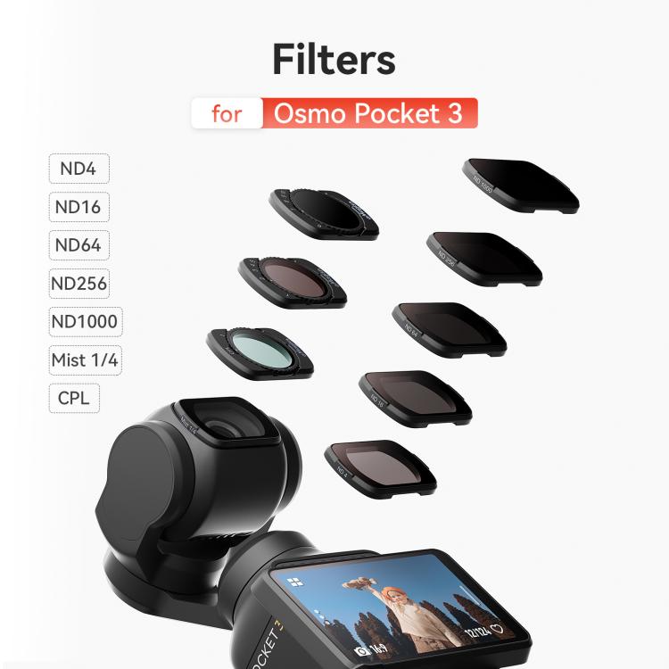 For DJI Osmo Pocket 3 aMagisn Adjustable Magnetic Filter Camera Lens Filters ND 1 To 5 Gear