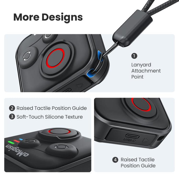 aMagisn Wireless Bluetooth Remote Control for Insta360, GoPro Hero Cameras & Smartphones
