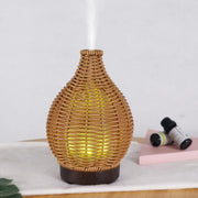 24V EU Plug 100ML Hollow Rattan Ultrasonic Humidifier & Aromatherapy Diffuser with 7-Color LED Lights(White)
