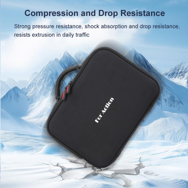 Carrying Case For DJI Action 5 Pro /Action 4 / Action 3 All-in-One Kit Durable Shoulder & Hand Carry Bag(Black)