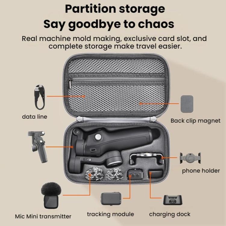 For DJI OSMO Mobile 7/7P BRDRC Mobile Panel Handheld Storage Bag(Gray)