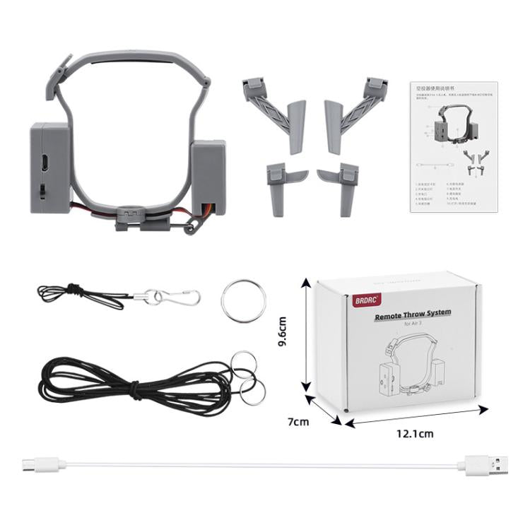 For DJI AIR 3S/AIR 3 BRDRC Drone Airdrop Accessories(Dark Gray)