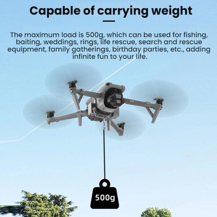 For DJI AIR 3S/AIR 3 BRDRC Drone Airdrop Accessories(Dark Gray)