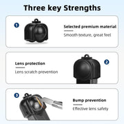 For Insta360 X5 Camera Flymile Lens Protective Cover Dustproof & Scratch-Resistant Anti-Fall Protector Cap(Black)