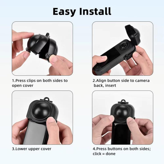 For Insta360 X5 Camera Flymile Lens Protective Cover Dustproof & Scratch-Resistant Anti-Fall Protector Cap(Black)