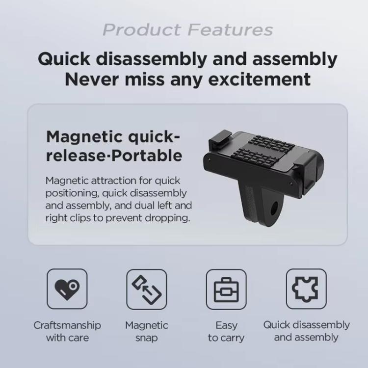For DJI Osmo 360 CYNOVA Magnetic Quick-Release Base Adapter Camera Accessories(Black)