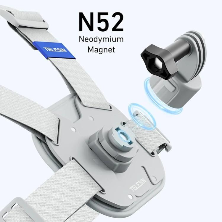 TELESIN S2-CGP-01GY Universal Action Camera Chest Belt Bracket Quick Release Chest Strap Mount(Gray)