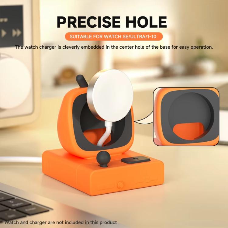 For Apple Watch Desktop Stand Silicone Base, Without Charger(Orange)