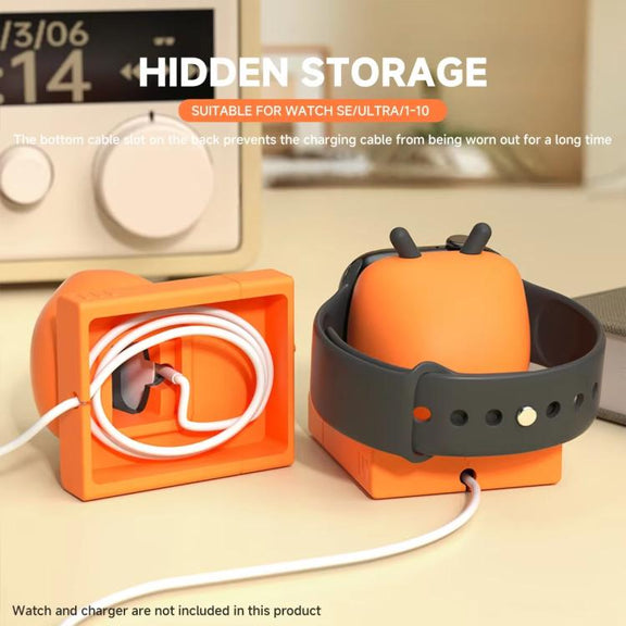 For Apple Watch Desktop Stand Silicone Base, Without Charger(Orange)