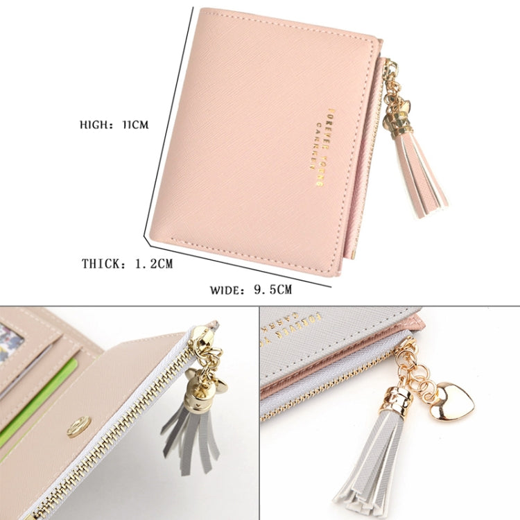 Lady Short Cross-Streaked Suzip Wallet(Pink)