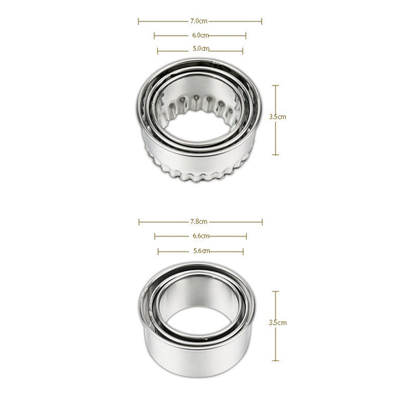 3 PCS Stainless Steel Round Dumplings Wrappers Molds Set Cutter Maker Tools(Circular)