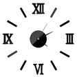 Modern DIY Indoor Roman Wall Clock Mirror Effect 3D Wall Sticker(Black) - Wall Clock by PMc TechLife | Online Shopping South Africa | PMc TechLife | Buy Now Pay Later Mobicred