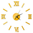 Modern DIY Indoor Roman Wall Clock Mirror Effect 3D Wall Sticker(Gold) - Wall Clock by PMC TechLife | Online Shopping South Africa | PMC TechLife